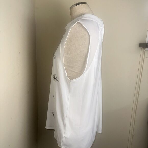 Robert Rodriguez Sleeveless Beaded Sheer Blouse Evening Wear Sz Medium EUC - Picture 8 of 10